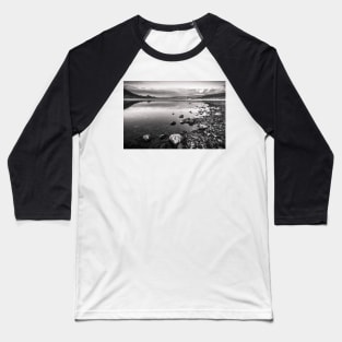 Reflections on Okanagan Lake Black and White Landscape Baseball T-Shirt